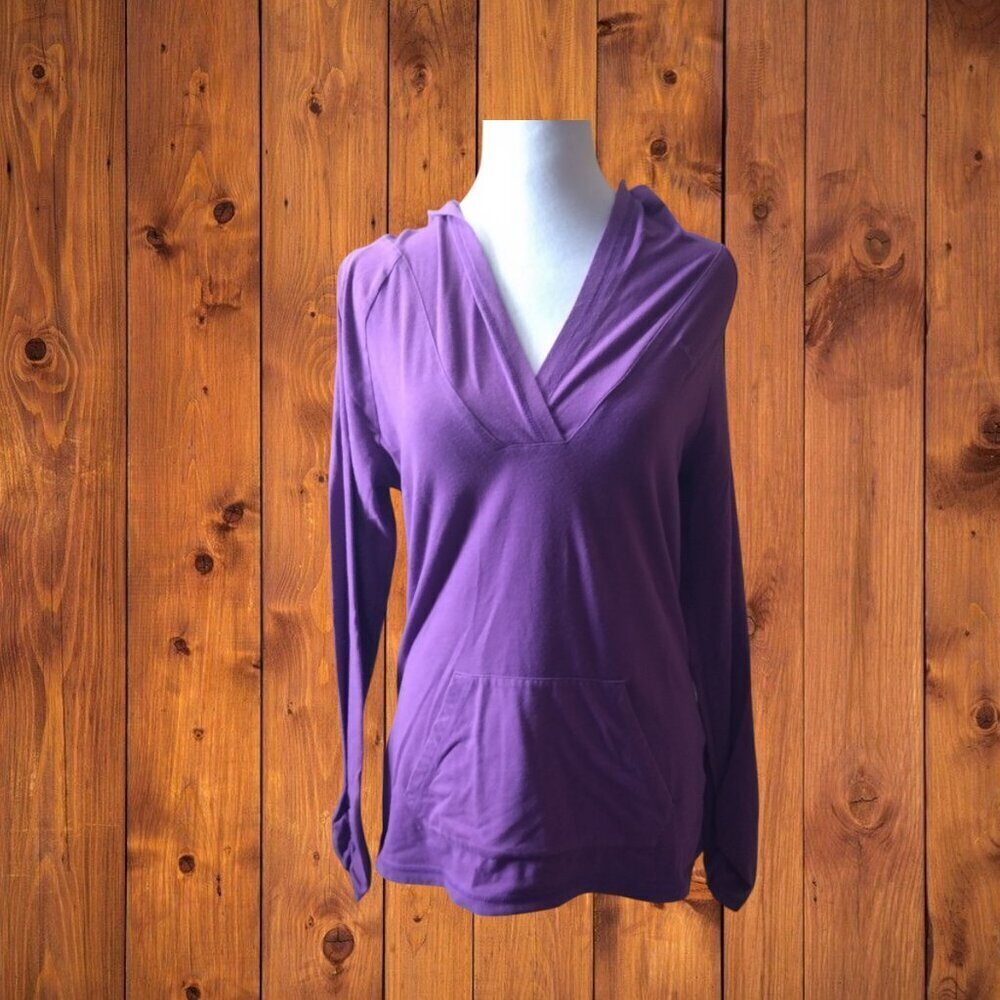 PUMA SIZE MEDIUM HOODED PURPLE LIGHTWEIGHT HOODIE LONG SLEEVE ACTIVEWEAR